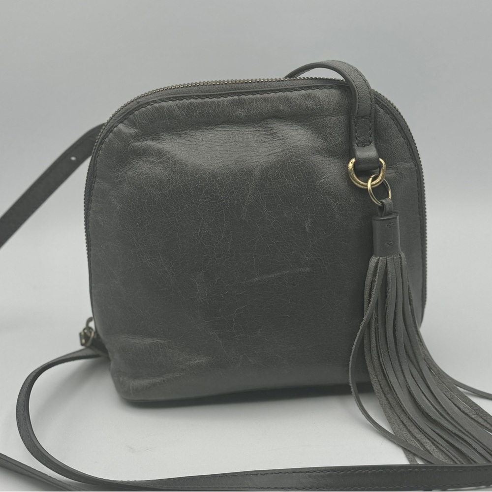 HOBO small Crossbody Gray Leather Purse-Travel- Lightweight-casuall